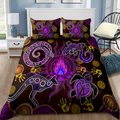 Aboriginal Dancing around the campfire Stories Purple Bedding set