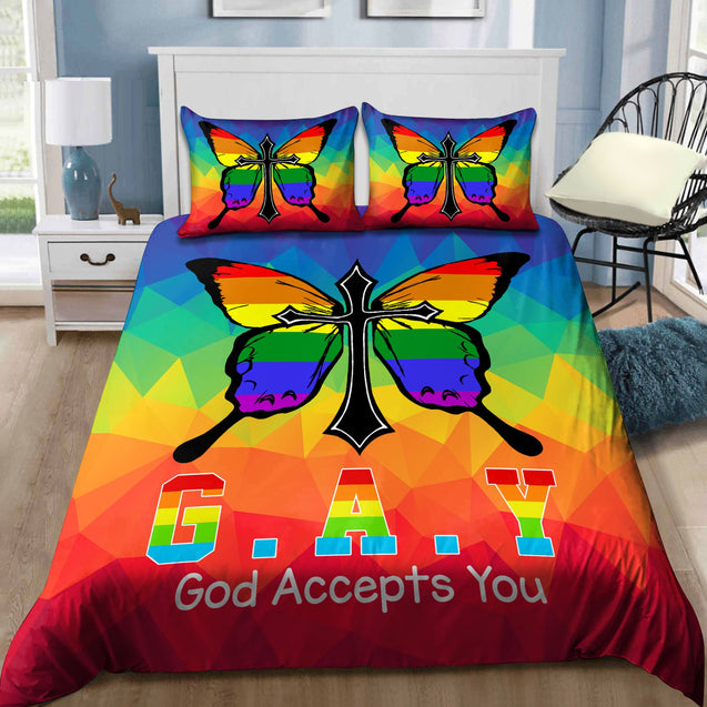 God Accepts You LGBT Pride Bedding Set HHT20052108