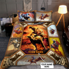 Personalized Name Bull Riding Bedding Set Rodeo Art