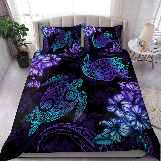 Beautiful Turtles Hibiscus Hawaii Bedding Set