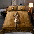 Anubis Face Gold Ancient Egyptian Mythology Culture 3D design Bedding set