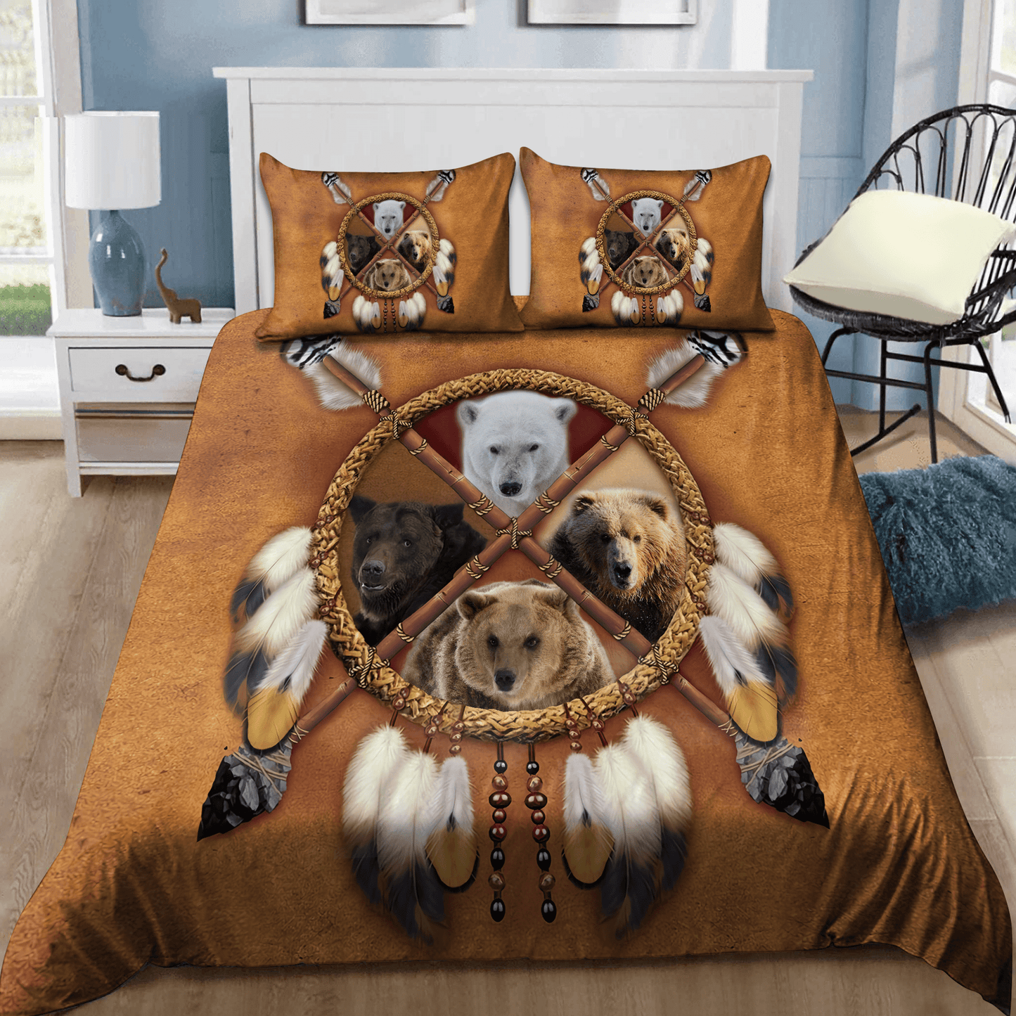 Native American Wolf 3D All Over Printed Bedding Set