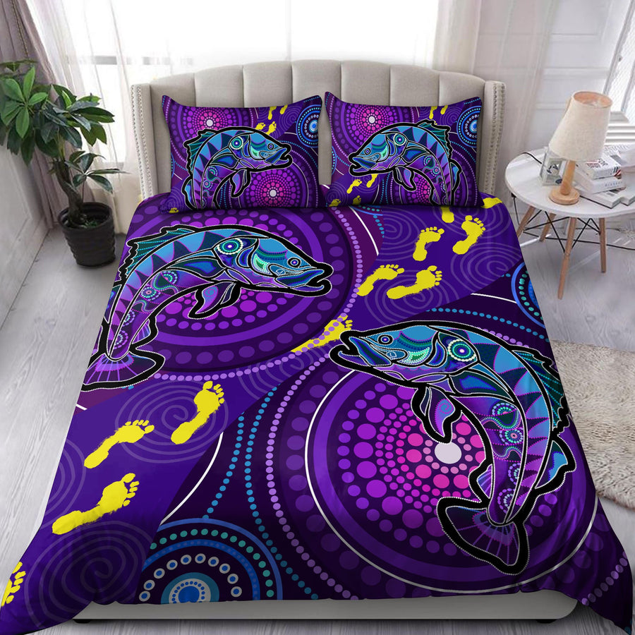 Aboriginal Purple Fishing Area Unique Design Bedding Set