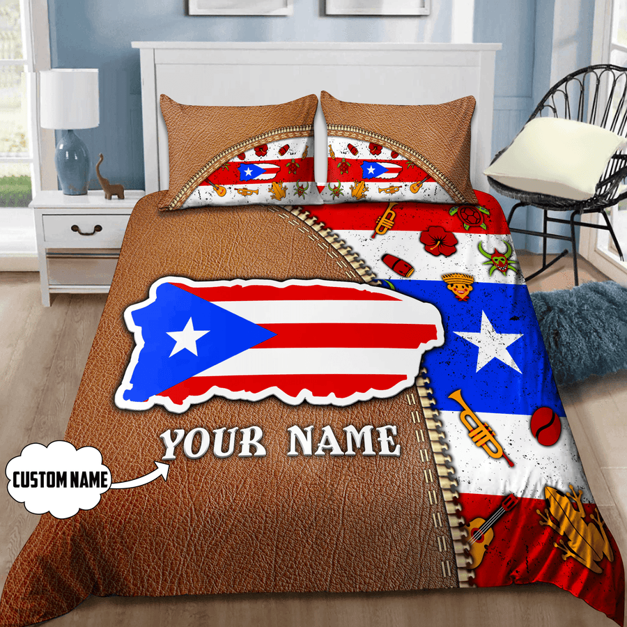 Customize Name Loving Puerto Rico Bedding Set