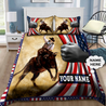 Personalized Name Bull Riding Bedding Set American Bull Rider Ver 2