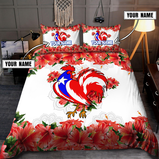 Customize Name Rooster Puerto Rico Bedding Set MH06042103