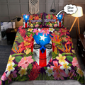 Customize Name Floral Skull Puerto Rico Bedding Set DQB03042101