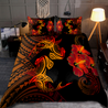 Couple Shark Polynesian Hawaii 3D Bedding Set