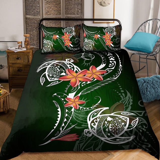 Amazing Polynesian Frangipani And Tattoo Hawaii Style Bedding Set ML