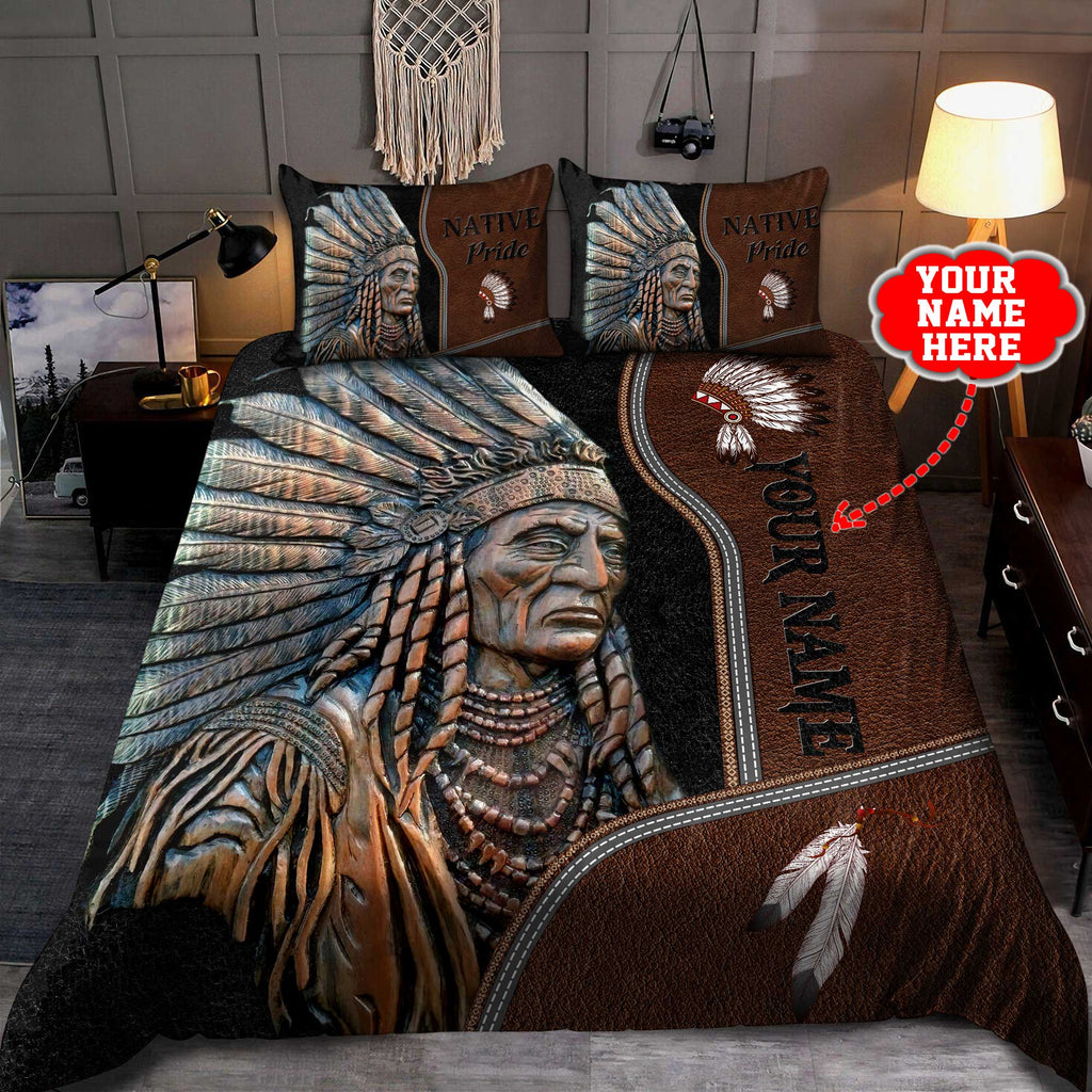 Customized Name Native American 3D All Over Printed Bedding Set
