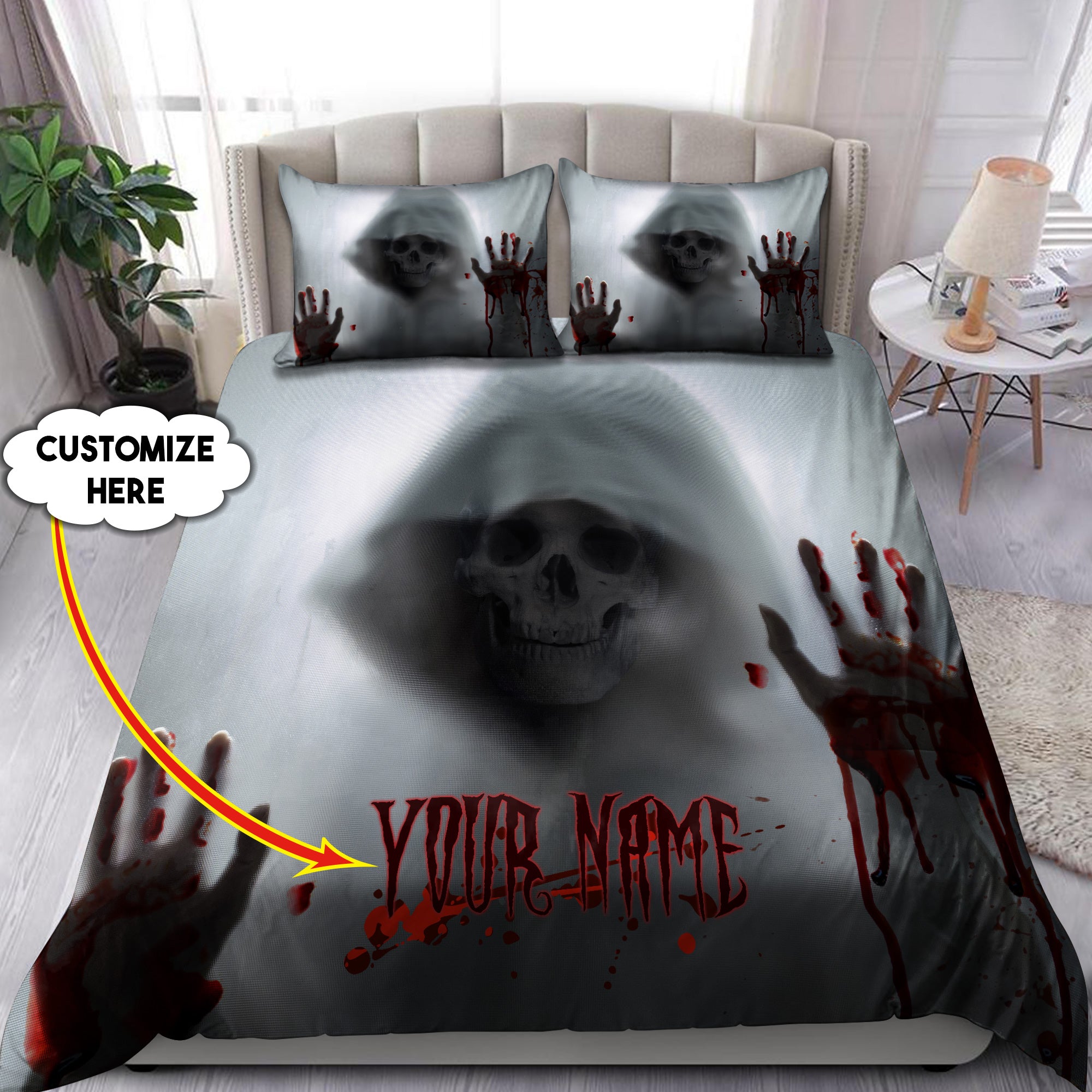 Customize Name Skull Revenge Bedding Set AM05062102