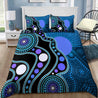 Aboriginal Art Flag Circle Dot Blue 3D design print Bedding set