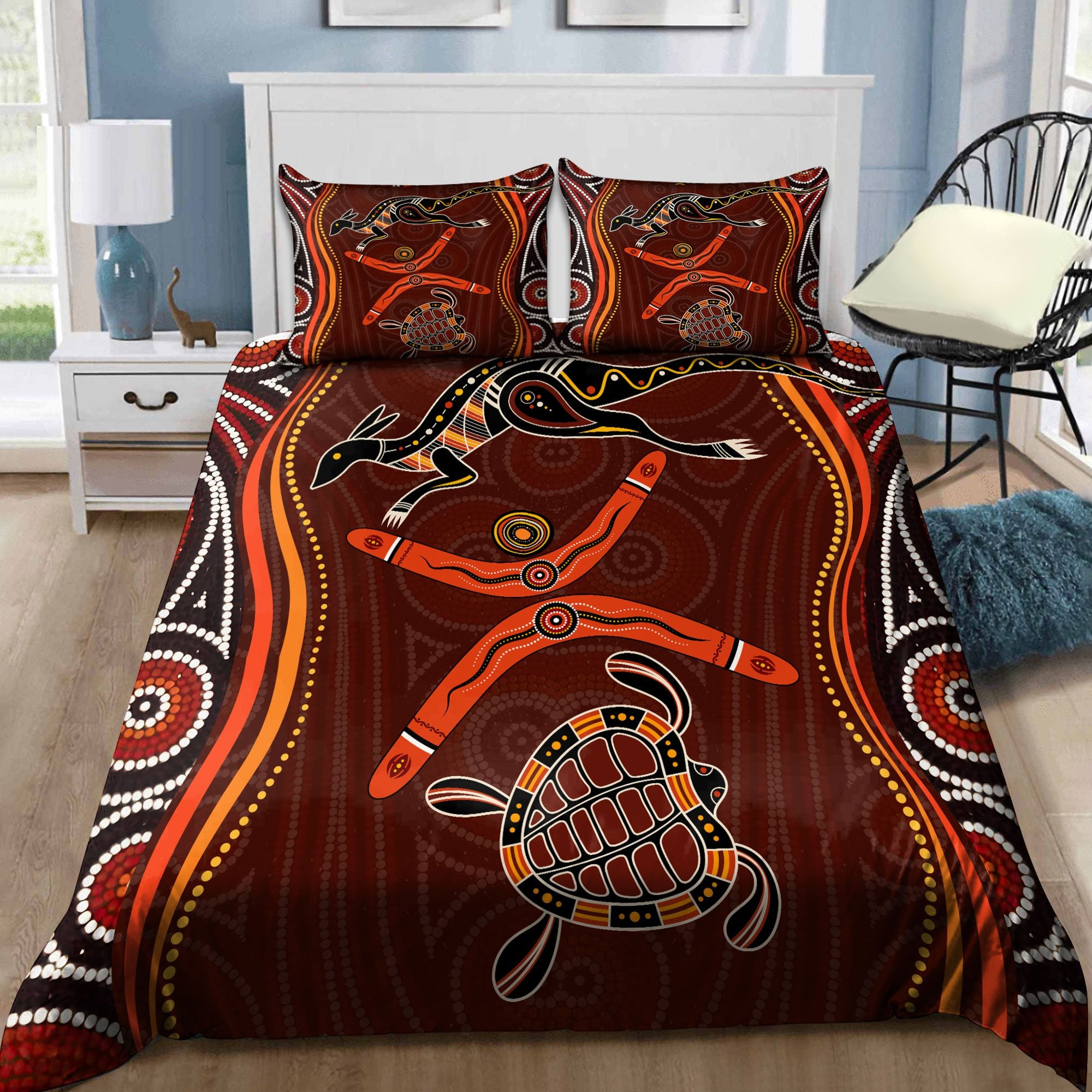 Aboriginal Naidoc Week Heal the Kangaroo and Turtle 3D print Bedding set