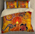 Aboriginal Dancing around the campfire Stories Orange Bedding set