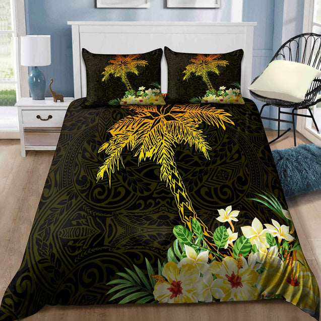 Coconut Tree Polynesian Hawaii Decorated 3D Bedding Set