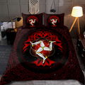 Celtic culture Triskelion Triple Red pattern 3D print Bedding Set