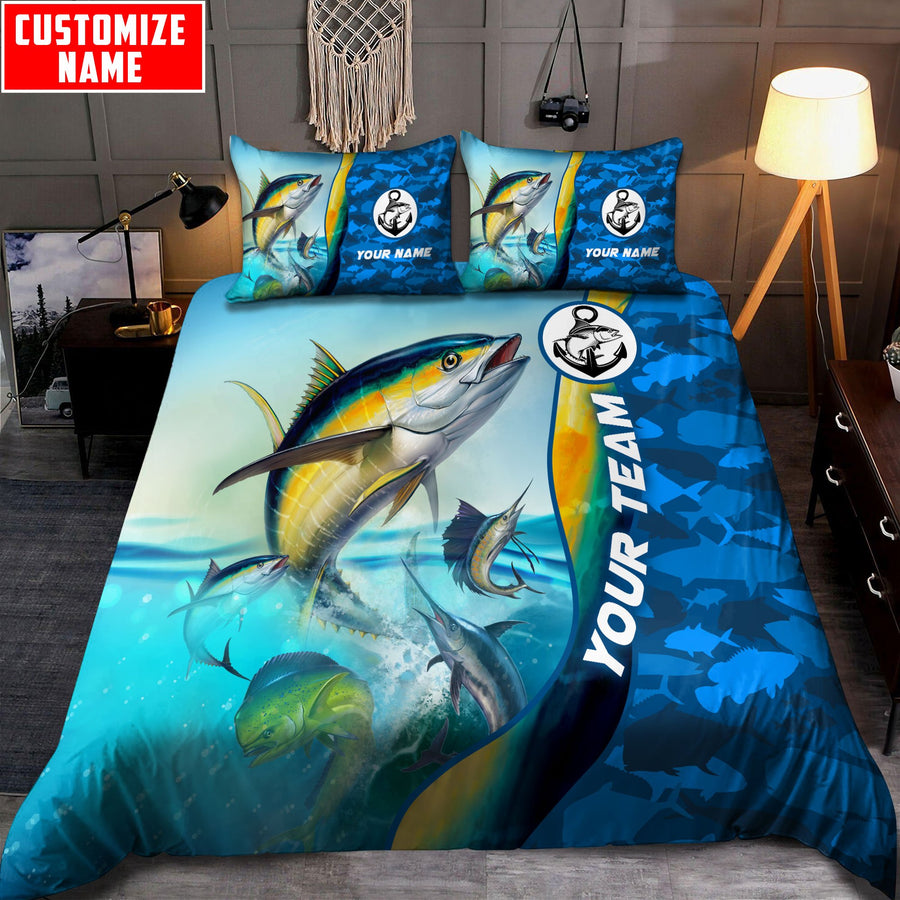 Custom name Tuna fishing Team Billfish 3D Design Printed Bedding Set