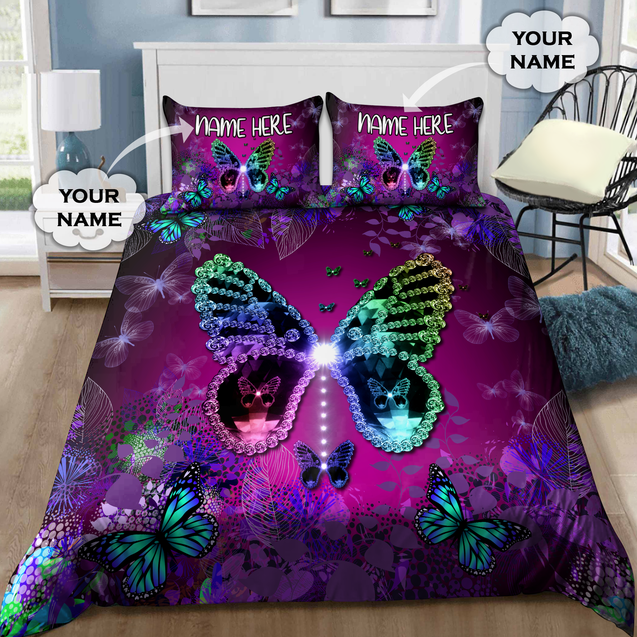 Customize Name Dinamond Butterfly Bedding Set TNA09042102