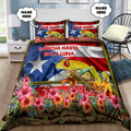 Customize Name Floral And Coqui Puerto Rico Bedding Set TNA01042106