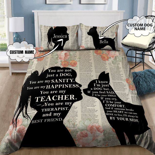 Customize Name Love My Chihuahua Dog Bedding Set SN23012101