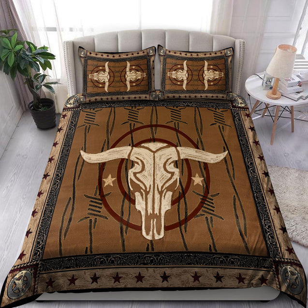 Bull Riding Bedding Set Skull