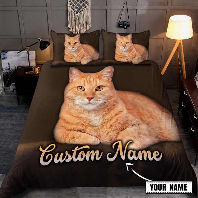 Customize Name Tabby Cat Bedding Set MH18052101