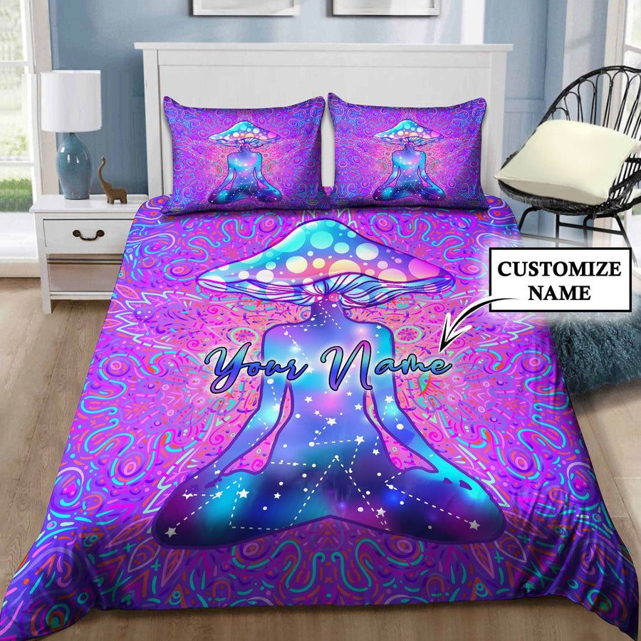 Customize Name Mushroom Hippie Bedding Set NTN14042101