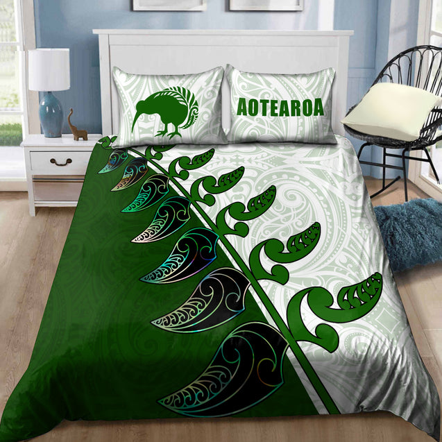 New Zealand Aotearoa Koru Fern Kiwi Bedding Set ML