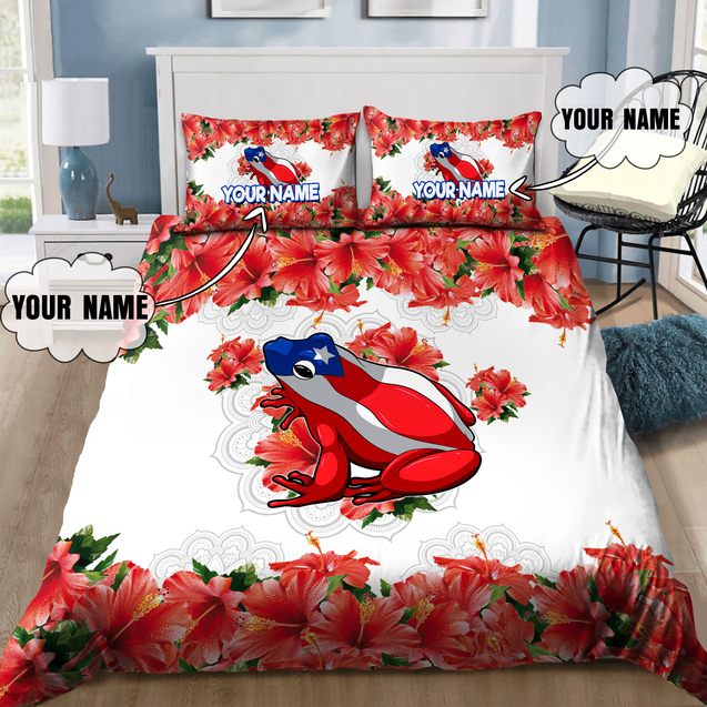 Customize Name Coqui Puerto Rico Bedding Set MH18032102