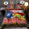 Customize Name Floral And Coqui Puerto Rico Bedding Set TNA01042106