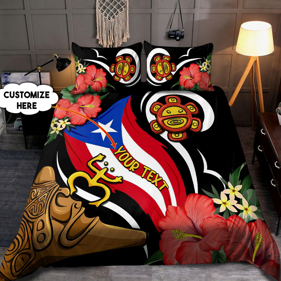 Customize Name Loving Puerto Rico Bedding Set AM16042107