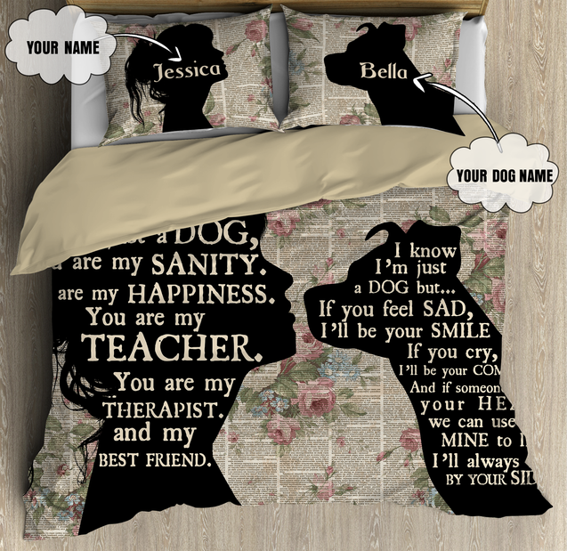 Customize Name Mom Love Her Dog Bedding Set MH19012103