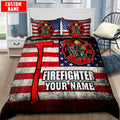 Customize Name Firefighter Bedding Set