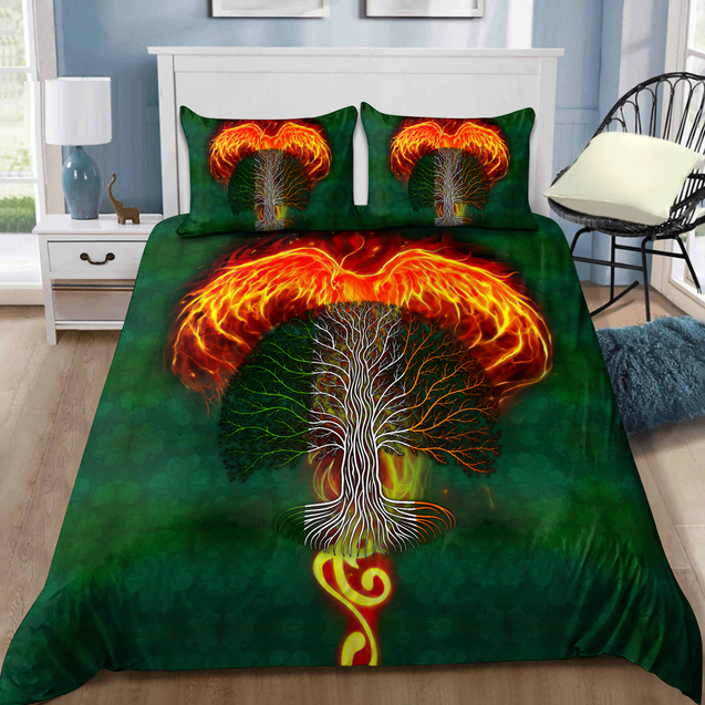 Phoenix And Tree Of Life Irish Saint Patrick's Day Bedding Set TN