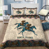 Personalized Name Horse Racing Bedding Set Mandala