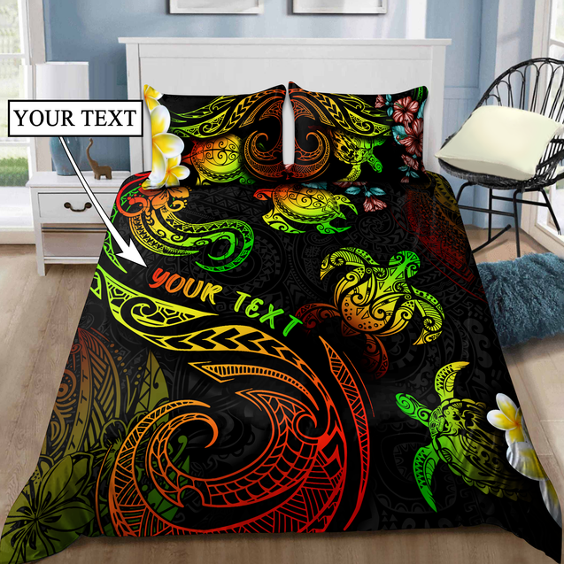 Turtle Hawaii Personalized Name Decorated 3D Bedding Set