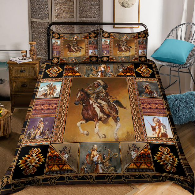 Native American Warrior 3D All Over Printed Bedding Set