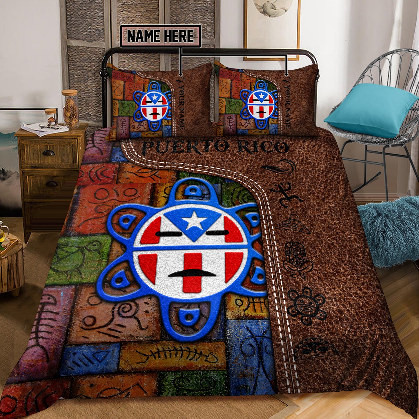 Customize Name Loving Puerto Rico Bedding Set