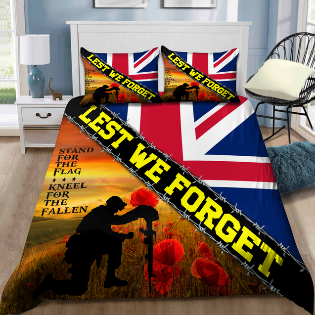 Stand for the Flag Kneel for the Fallen UK Soldier 3D print Bedding set