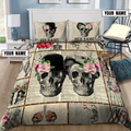 Customize Name Skull Art Bedding Set