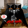 Customize Name Biker Skull Bedding Set DQB31052102