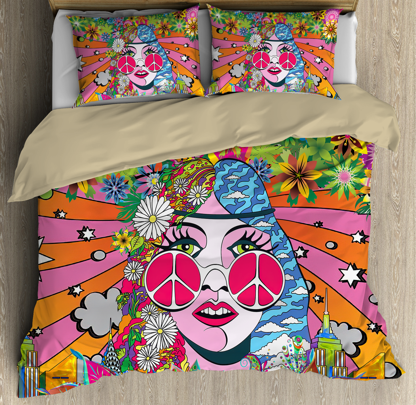 The World Of Hippie Girl Bedding Set MH05032101