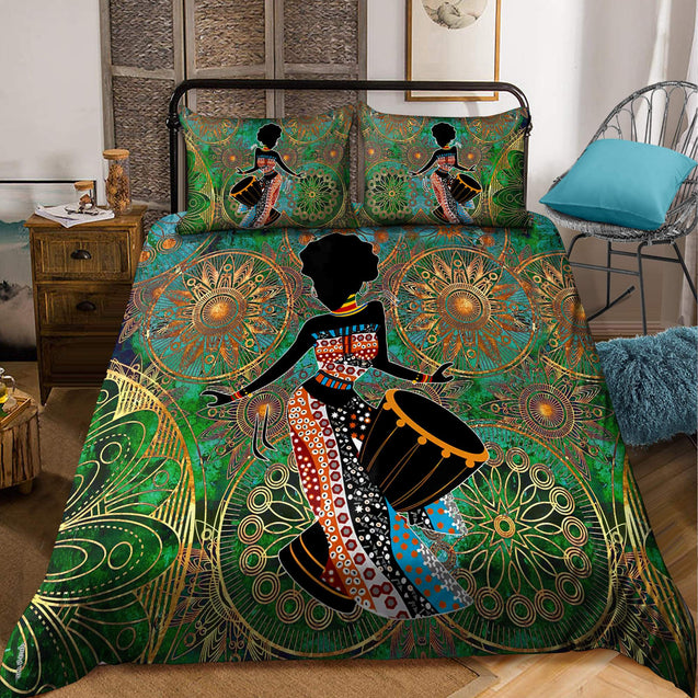 African Girl Plays Drum Bedding Set TN HHT27042101.S1