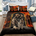 Customize Name Kissing Couple Skull Bedding Set AM12062102