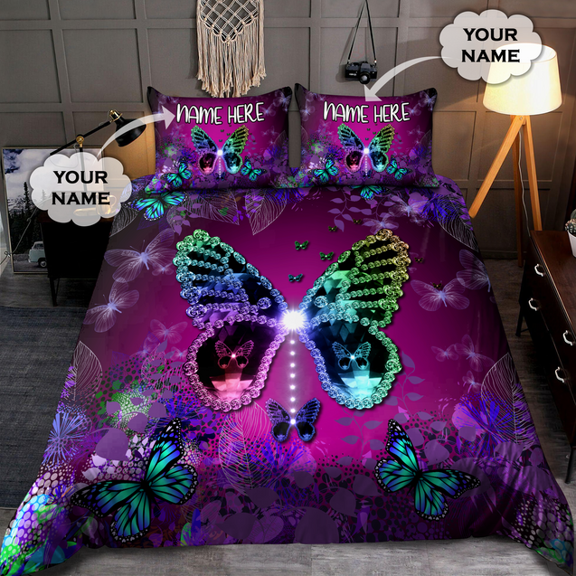 Customize Name Dinamond Butterfly Bedding Set TNA09042102