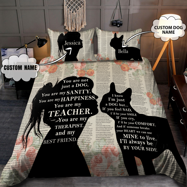 Customize Name Love My French Bull Dog Bedding Set SN23012103