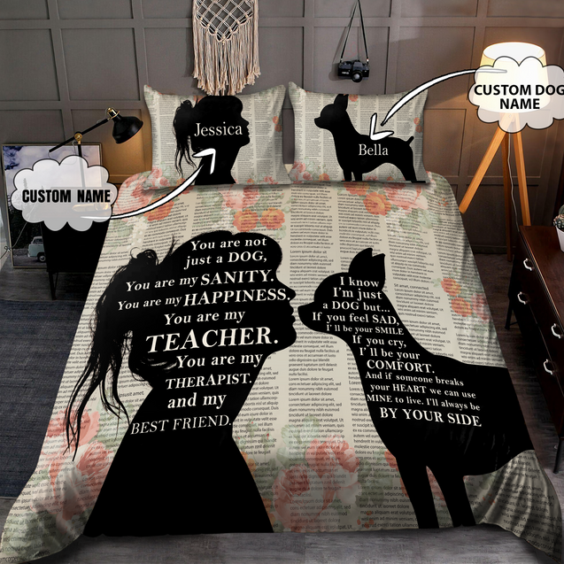 Customize Name Love My Chihuahua Dog Bedding Set SN23012101