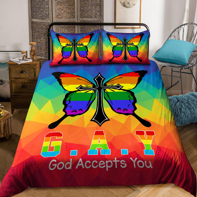 God Accepts You LGBT Pride Bedding Set HHT20052108