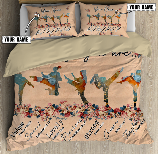 Customize Name Beautiful Girls Karate Bedding Set MH26042104