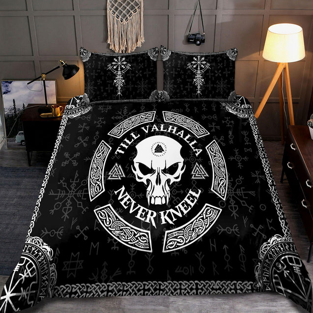 Never Kneel Skull Viking Bedding Set HHT04062103